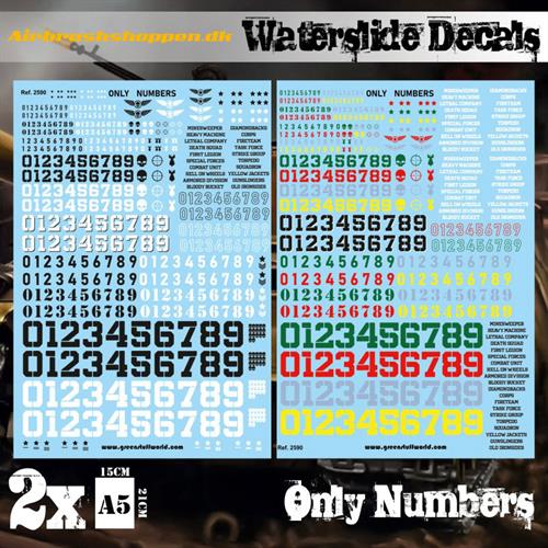 Waterslide Decals - Only Numbers